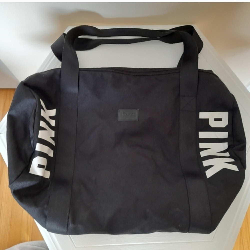 🐞2/$20🐞PINK Victoria's Secret Black Tote Bag with Large Branding